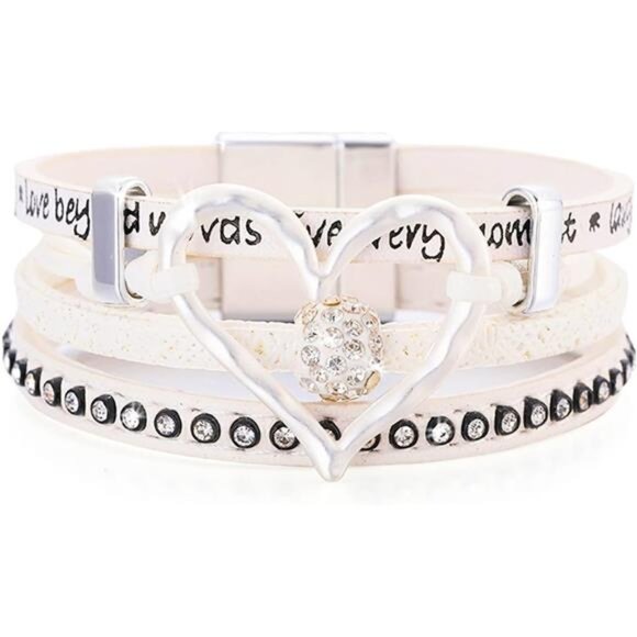 Boho Wrap Bracelets for Women Layered Leather Cuff Bangle Beaded Bra - Picture 1 of 8